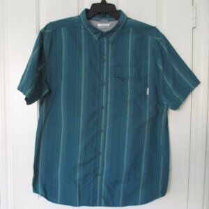 Columbia Mens S/S Emerald Green Nylon Vented Back Active Shirt